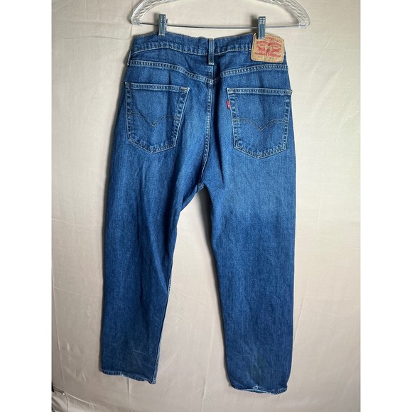 Levis 505 Mens Regular Fit Straight Leg Jeans Medium Wash Blue 34x32 - Picture 4 of 10
